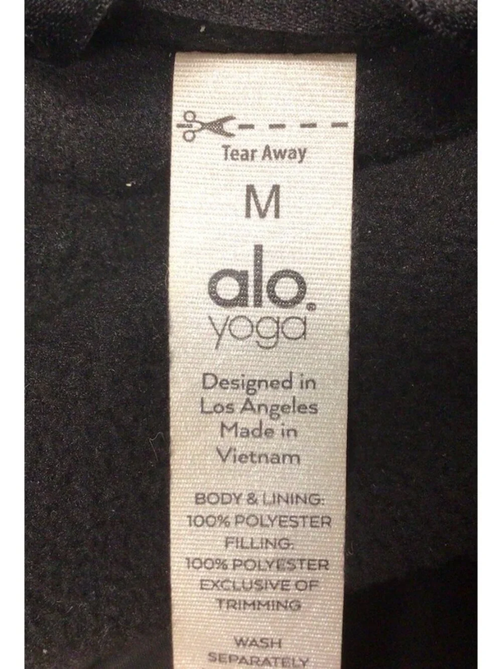 Alo Bomber Black Boxy Cozy Luxe Athleisure Jacket Hooded Warm Size Medium Fleece